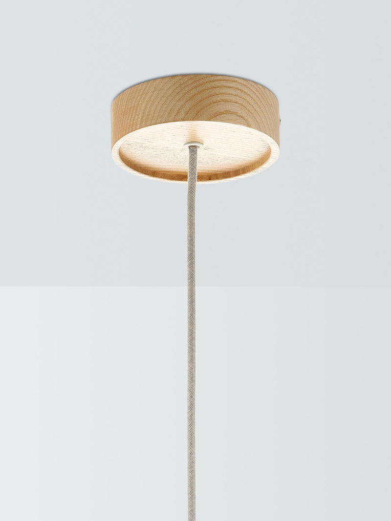 John Lewis Temple pendant ceiling light oak wood effect, imported from the UK