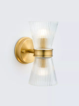 John Lewis John Lewis Cuthbert Ribbed Glass Wall Light, Antique Brass- Buy online at McGrocer