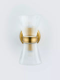 John Lewis Cuthbert ribbed glass wall light antique brass (British brand)