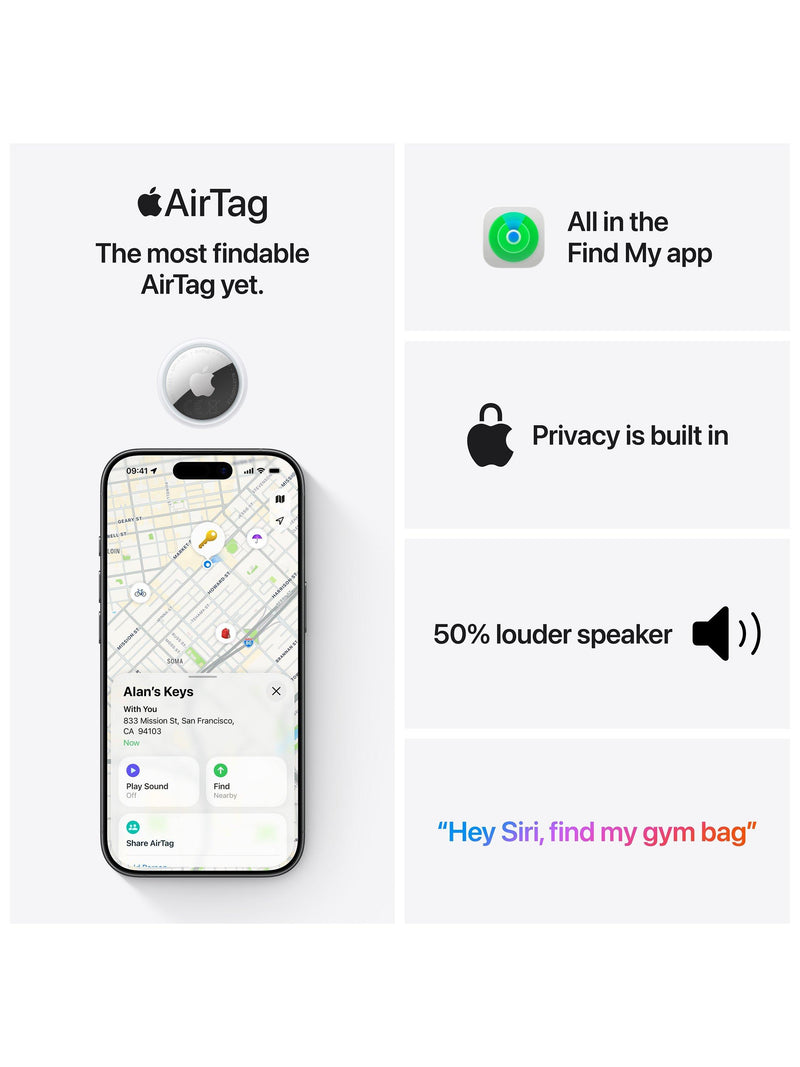 Apple AirTag 2nd Generation Bluetooth tracker 1 pack (British brand)