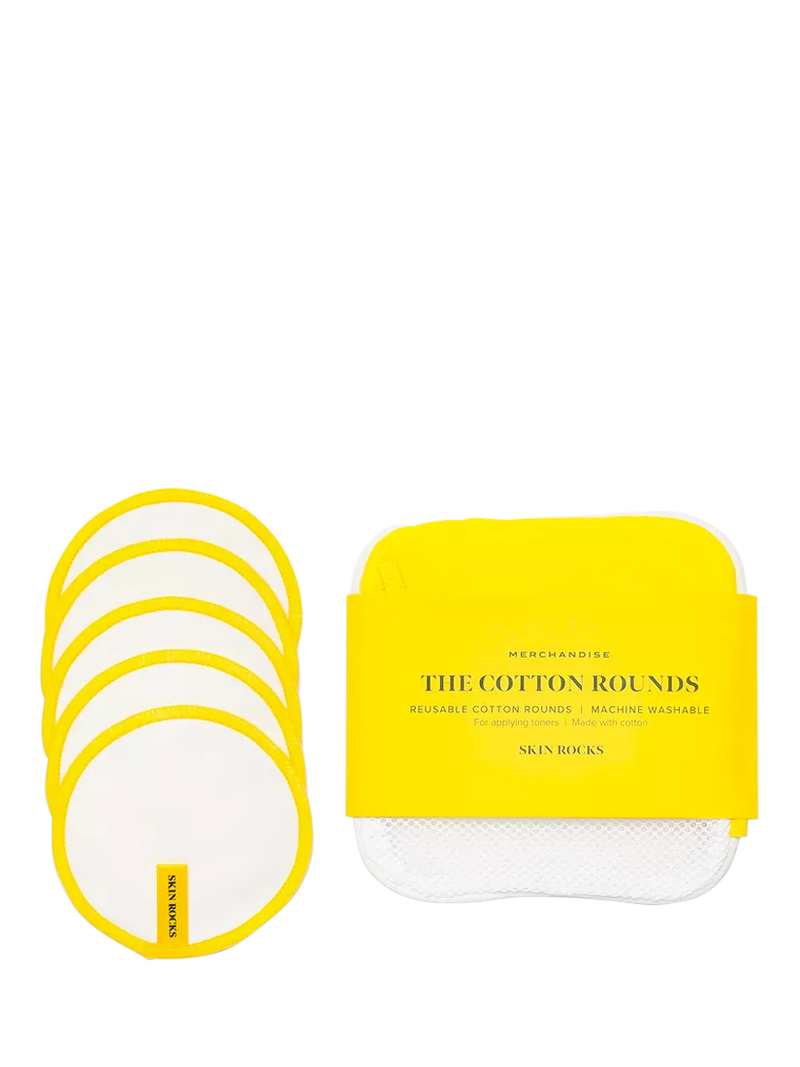 Skin Rocks The Cotton Rounds reusable facial pads 5 pack, imported from the UK