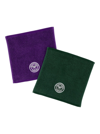 John Lewis Christy Wimbledon Classic Face Cloths Pack of 2 Green/Purple 30 x 30cm- Buy online at McGrocer