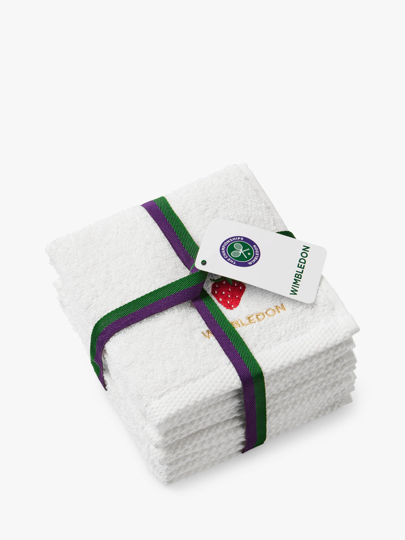 Christy Wimbledon face cloths pack of 5 white cotton, UK version