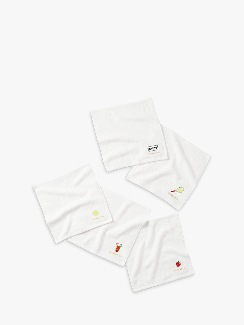 Christy Wimbledon face cloths pack of 5 white cotton, UK version