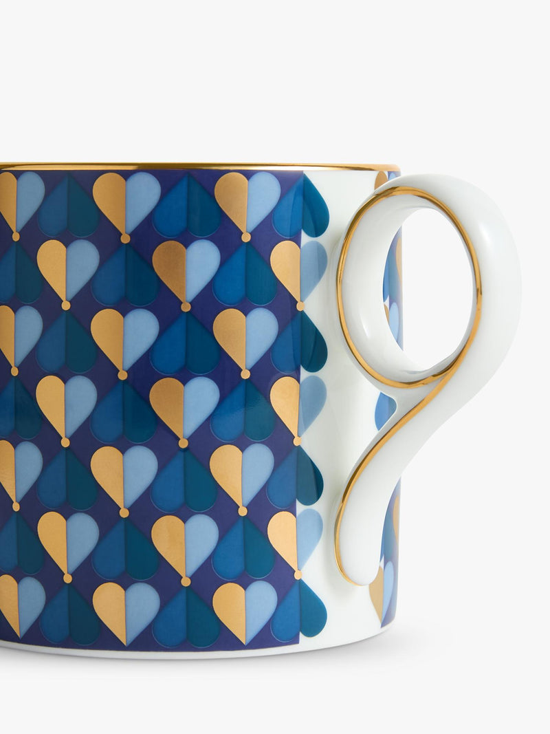 Wedgwood bone china desk mug heart motifs Aegean 330ml, UK version
