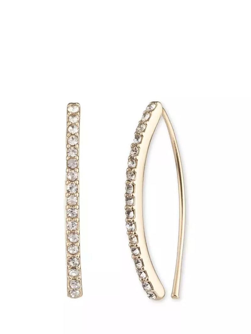 Lauren Ralph Lauren pavé threader earrings gold clear, UK version