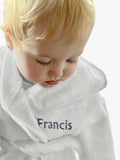 Babyblooms personalised bathrobe and towel set white pink, UK version