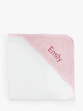 Babyblooms personalised bathrobe and towel set white pink, UK version