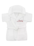 Babyblooms personalised bathrobe and towel set white pink, UK version