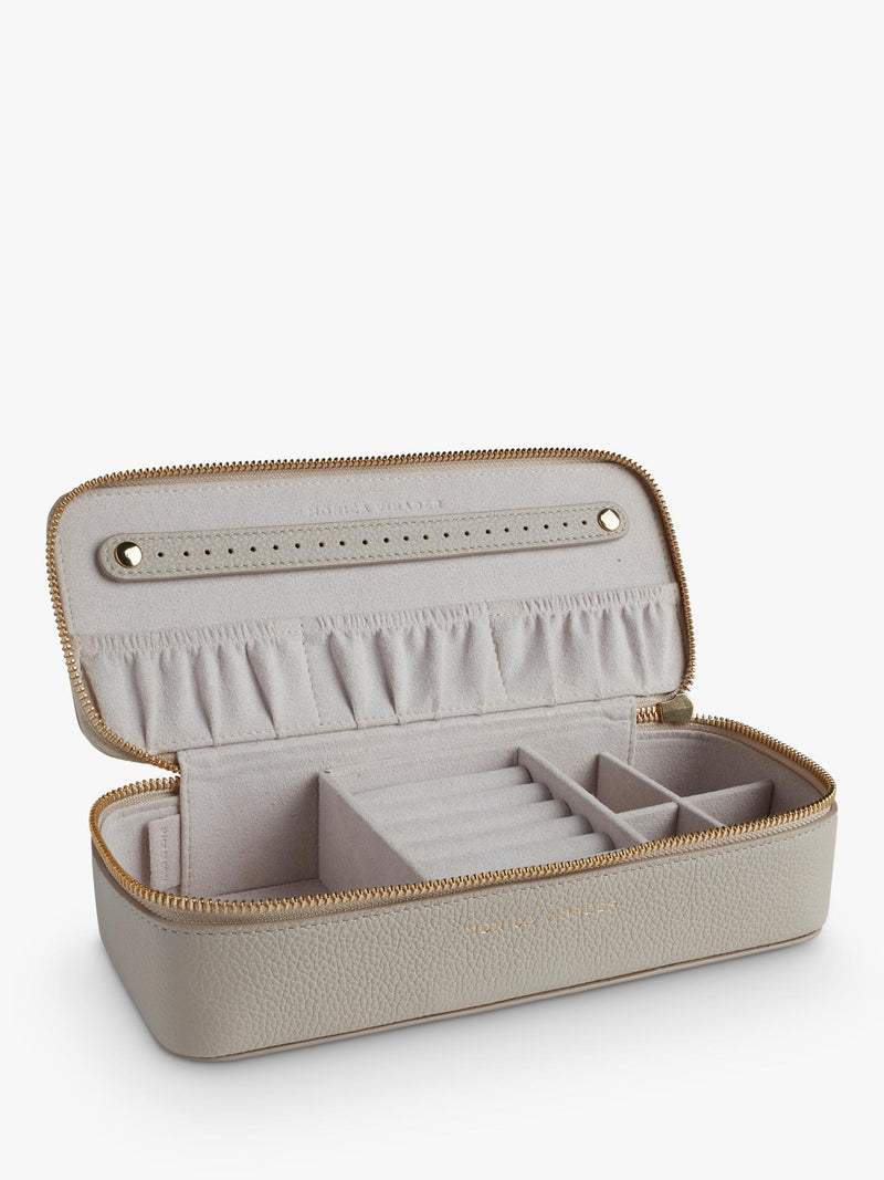 Monica Vinader grey zipped jewellery box 23cm (British brand)