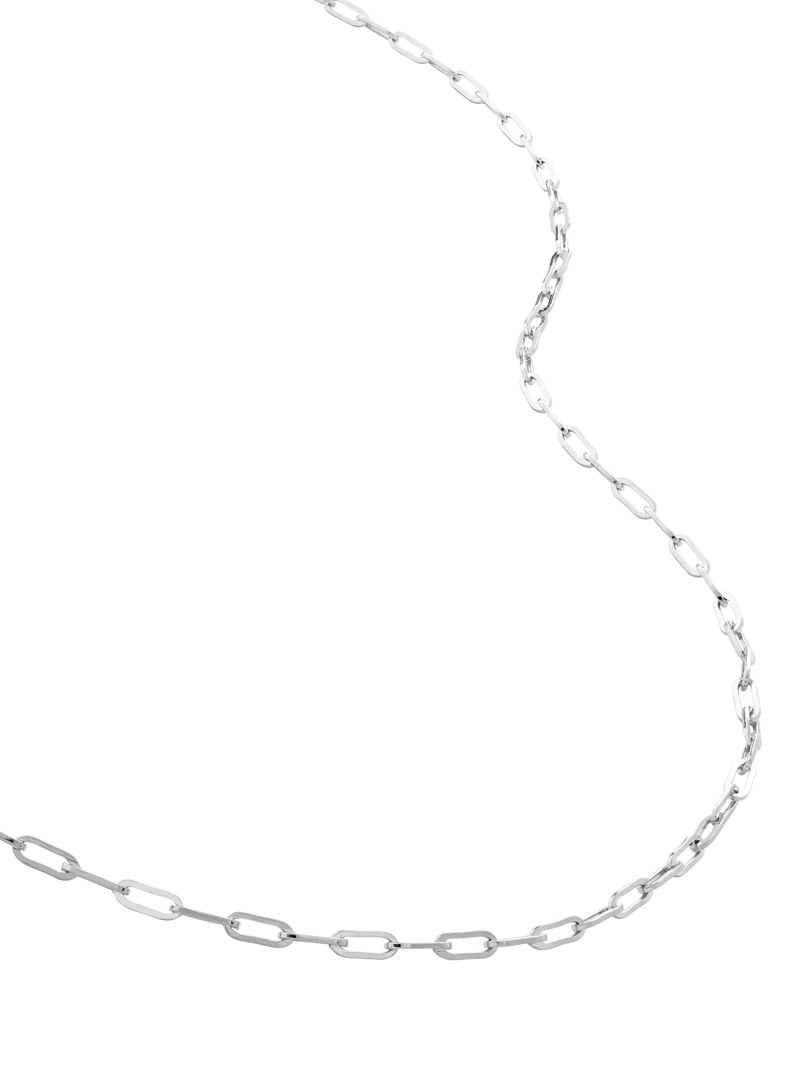 Monica Vinader sterling silver paperclip chain necklace, UK version