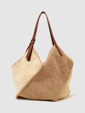 Reiss Farrah raffia effect tote bag navy, imported from the UK