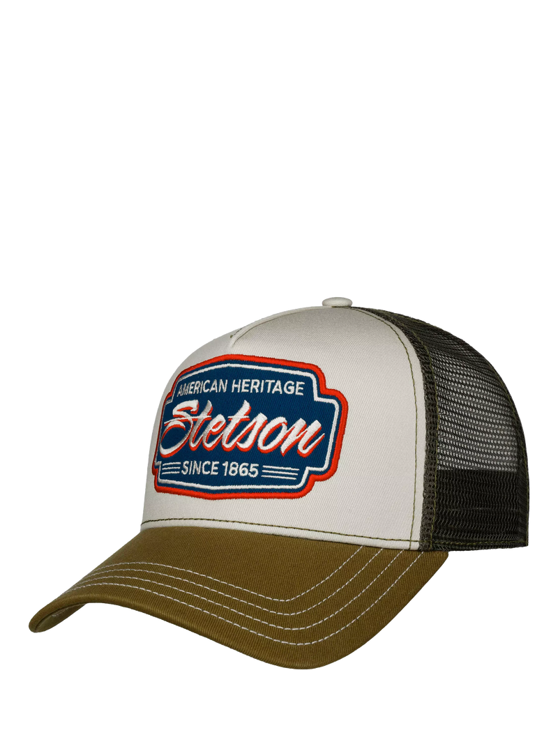Stetson trucker baseball cap olive yellow (British brand)