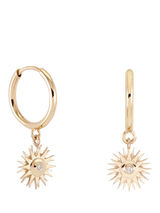 John Lewis Rachel Jackson London Electric Goddess Huggie Hoop Earrings in Yellow Gold- Buy online at McGrocer