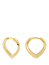 John Lewis Rachel Jackson London Mini Imagine White Sapphire Gold Plated Hoop Earrings 12mm- Buy online at McGrocer