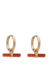 John Lewis Rachel Jackson London Vitality Carnelian T-Bar Huggie Hoop Earrings- Buy online at McGrocer