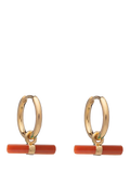 Rachel Jackson London Carnelian huggie hoop earrings (British brand)