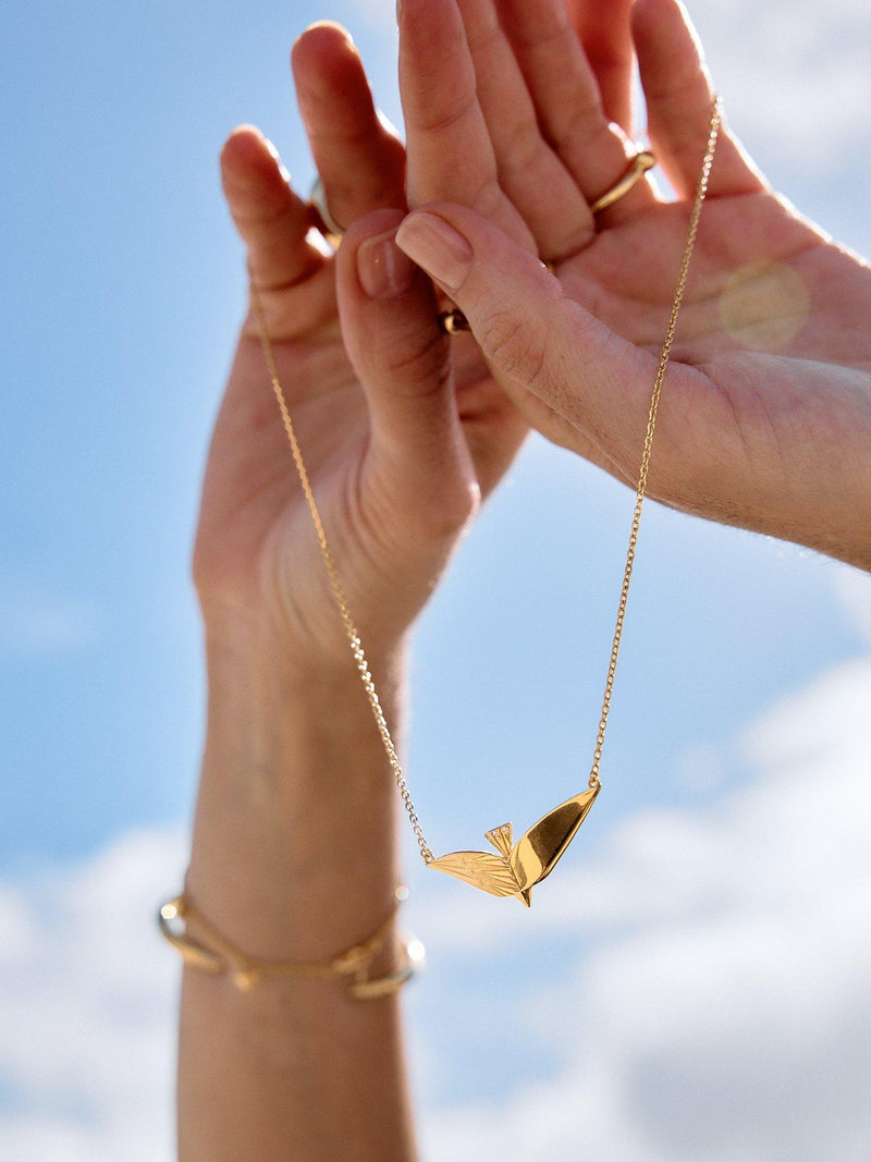 Rachel Jackson Dreamcatcher Celestial Bird Necklace gold, UK version