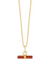 John Lewis Rachel Jackson London Vitality Carnelian T-Bar Necklace, Gold, 38-46cm Adjustable Chain- Buy online at McGrocer