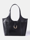 Mint Velvet laser cut leather tote bag black - UK version