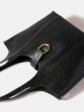 Mint Velvet laser cut leather tote bag black - UK version