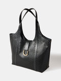Mint Velvet laser cut leather tote bag black - UK version