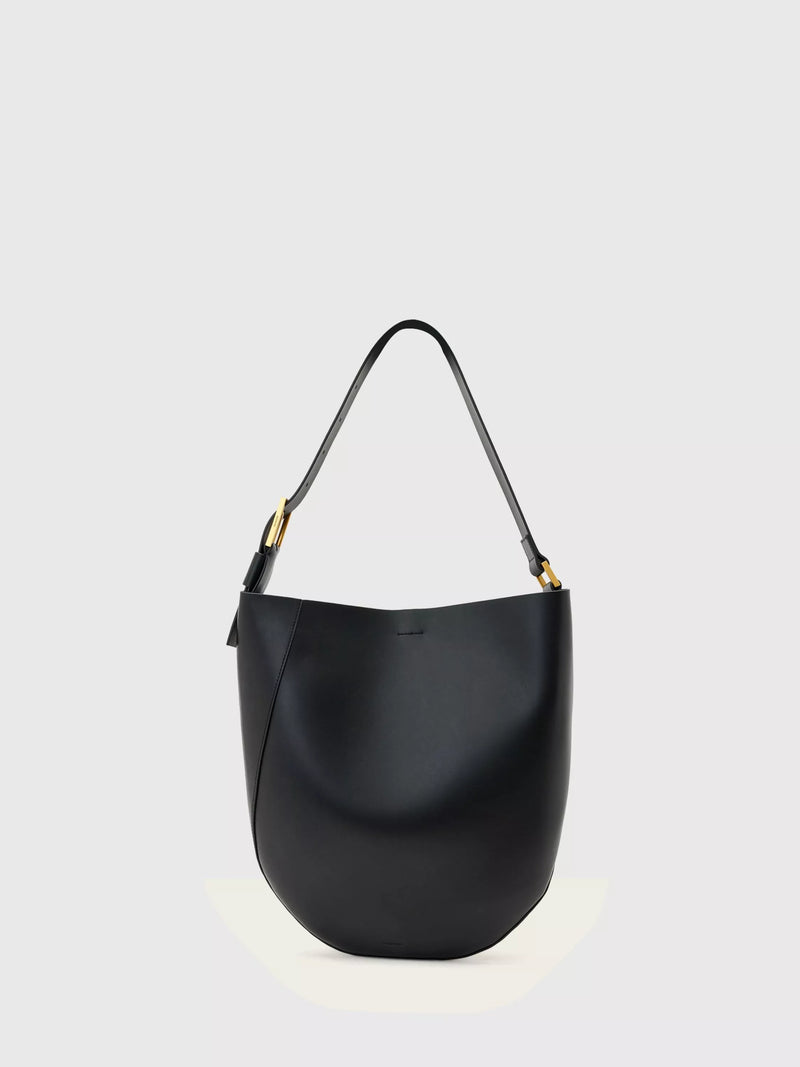 AllSaints Luna leather hobo bag in black - British product