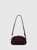 AllSaints Rosalie Arc crossbody bag red suede (British brand)