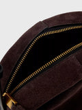 AllSaints Rosalie Arc crossbody bag red suede (British brand)