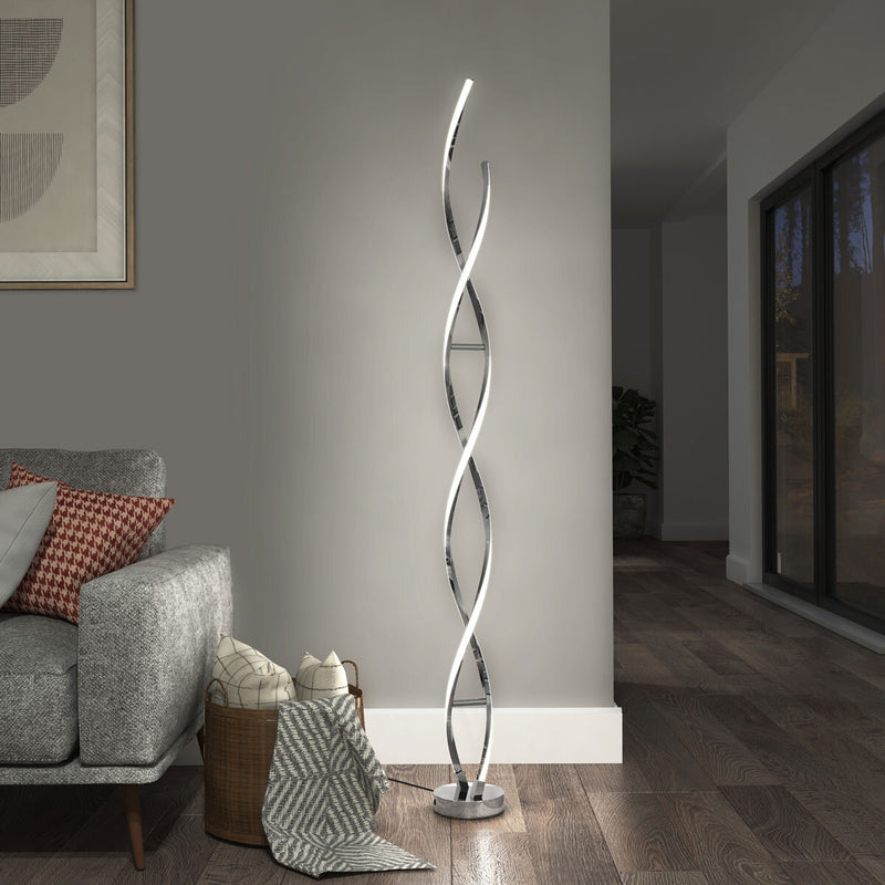 Artika Chrome Swirl LED floor lamp 4.3kg - British product