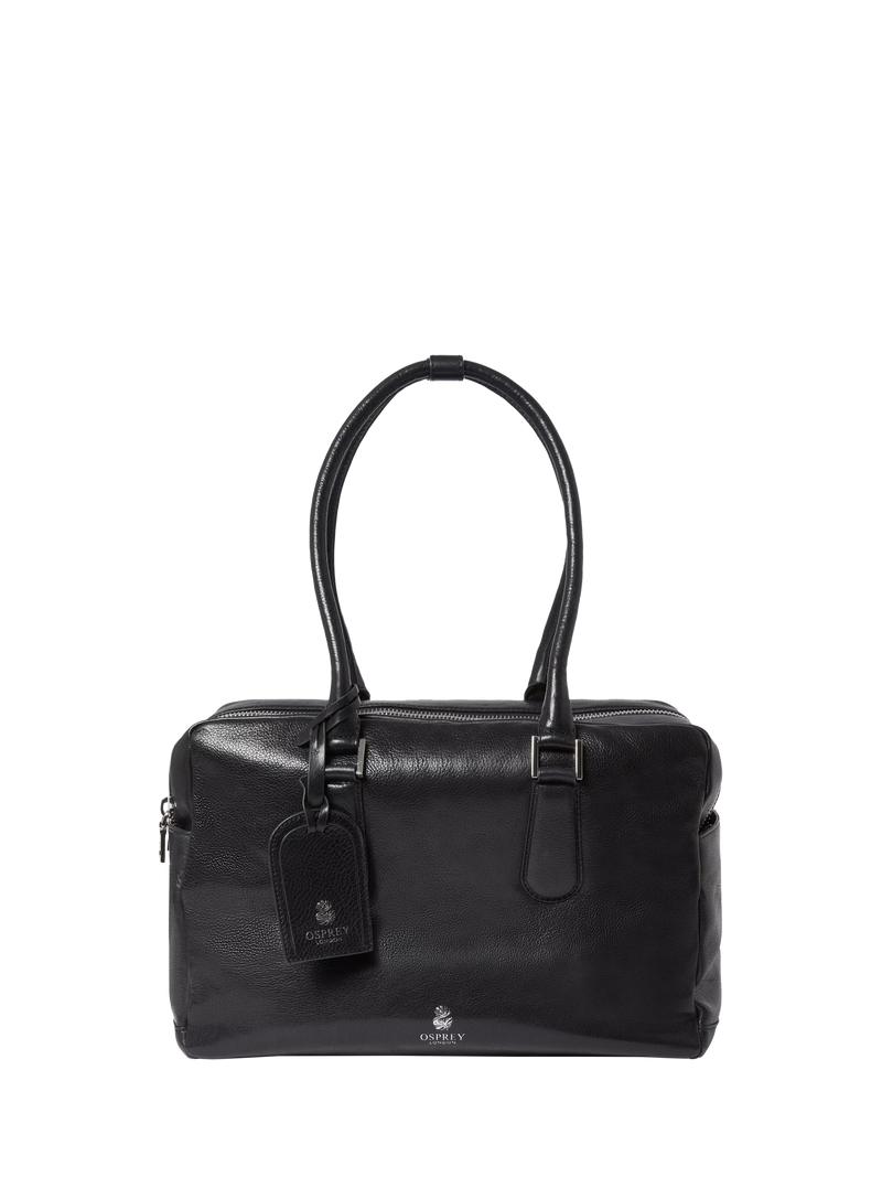 OSPREY LONDON High Flyer leather shoulder bag in black - British product