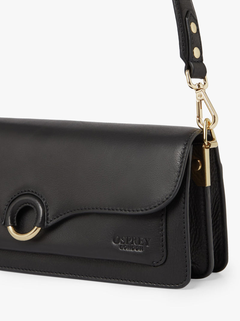 Osprey London Marlow leather shoulder bag with suede lining - British product