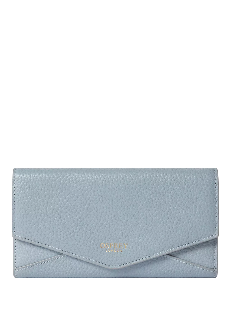 OSPREY LONDON Core Medium Leather Zip Matinee Purse, Ice