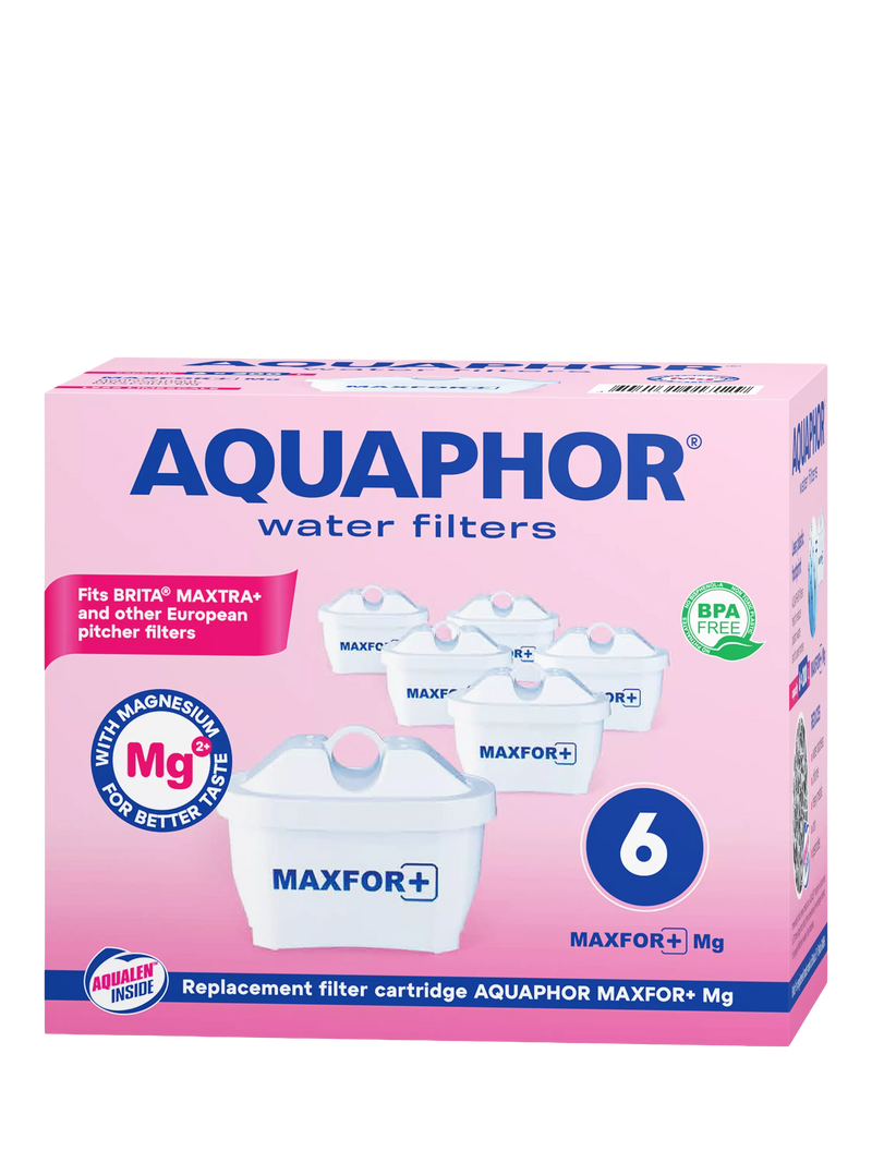 Aquaphor MAXFOR+ replacement filter cartridges pack of 6, imported from the UK