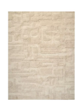 West Elm rounded wool rug hand tufted sand - British product