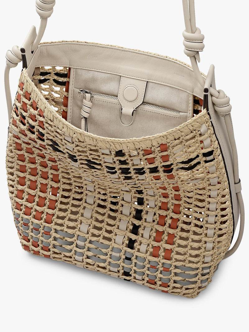 Radley Camden raffia check shoulder bag 17x25x9cm - British product