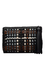 John Lewis Radley The Camden Raffia Zip Pouch Black- Buy online at McGrocer