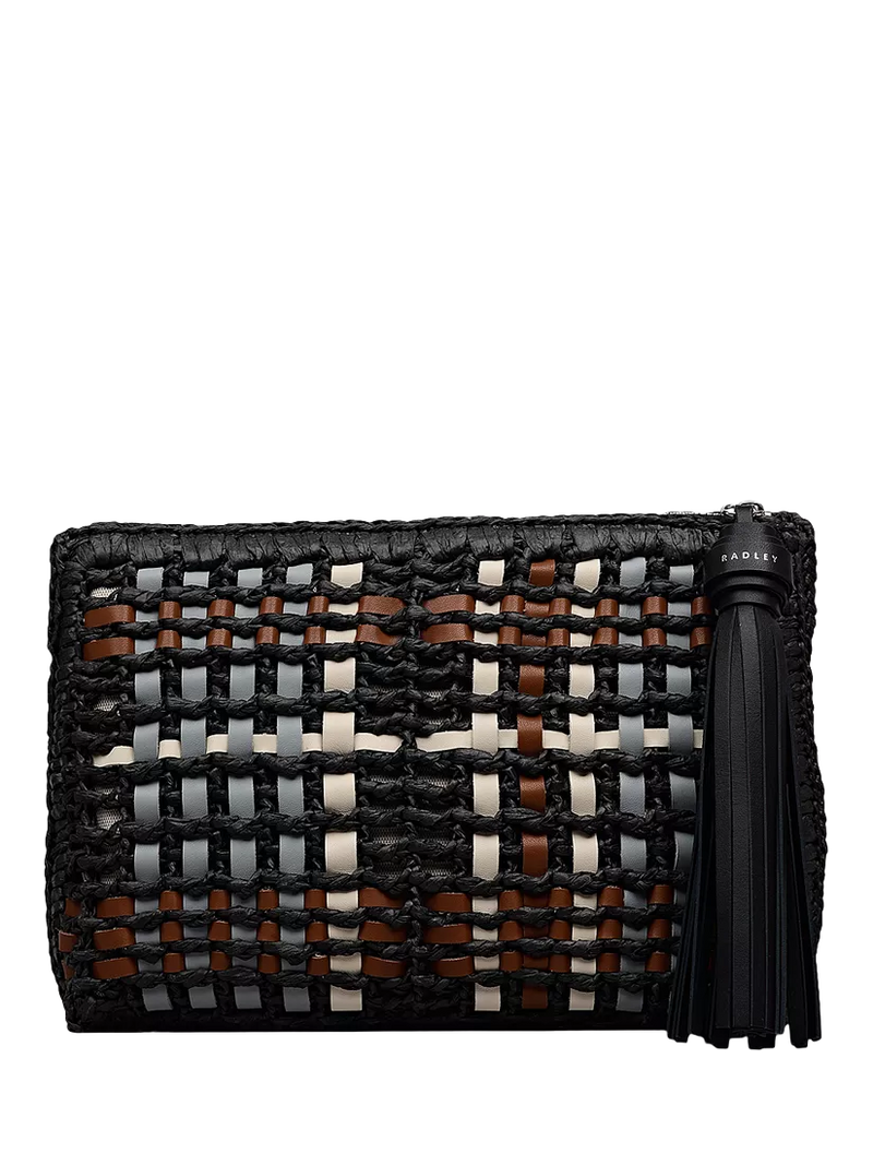 Radley Camden raffia pouch black, imported from the UK