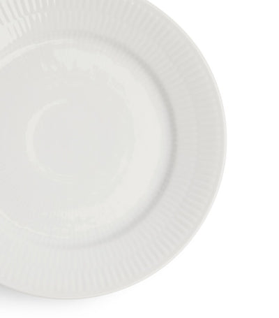 White Fluted Porcelain Plate 19cm