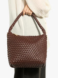 Dune London woven slouch bag chocolate, imported from the UK