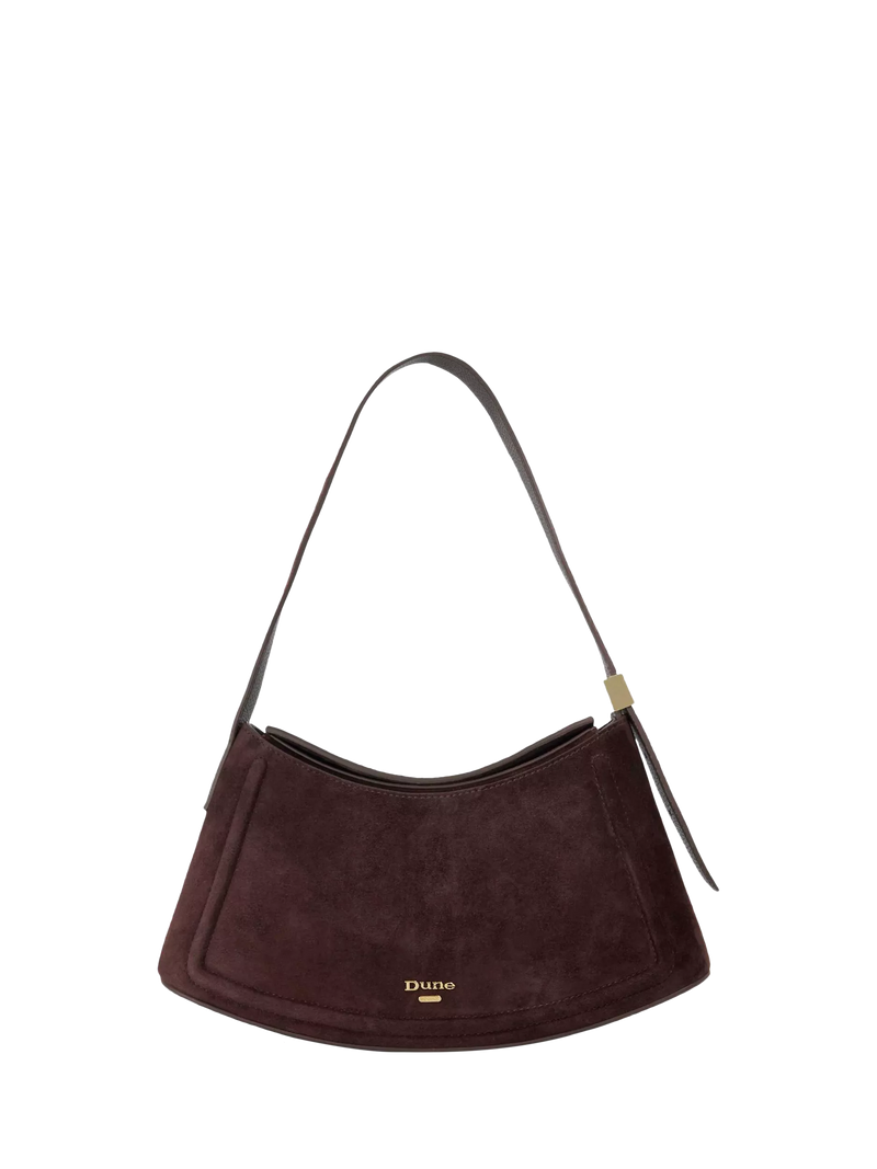 Dune London suede shoulder bag brown (British brand)