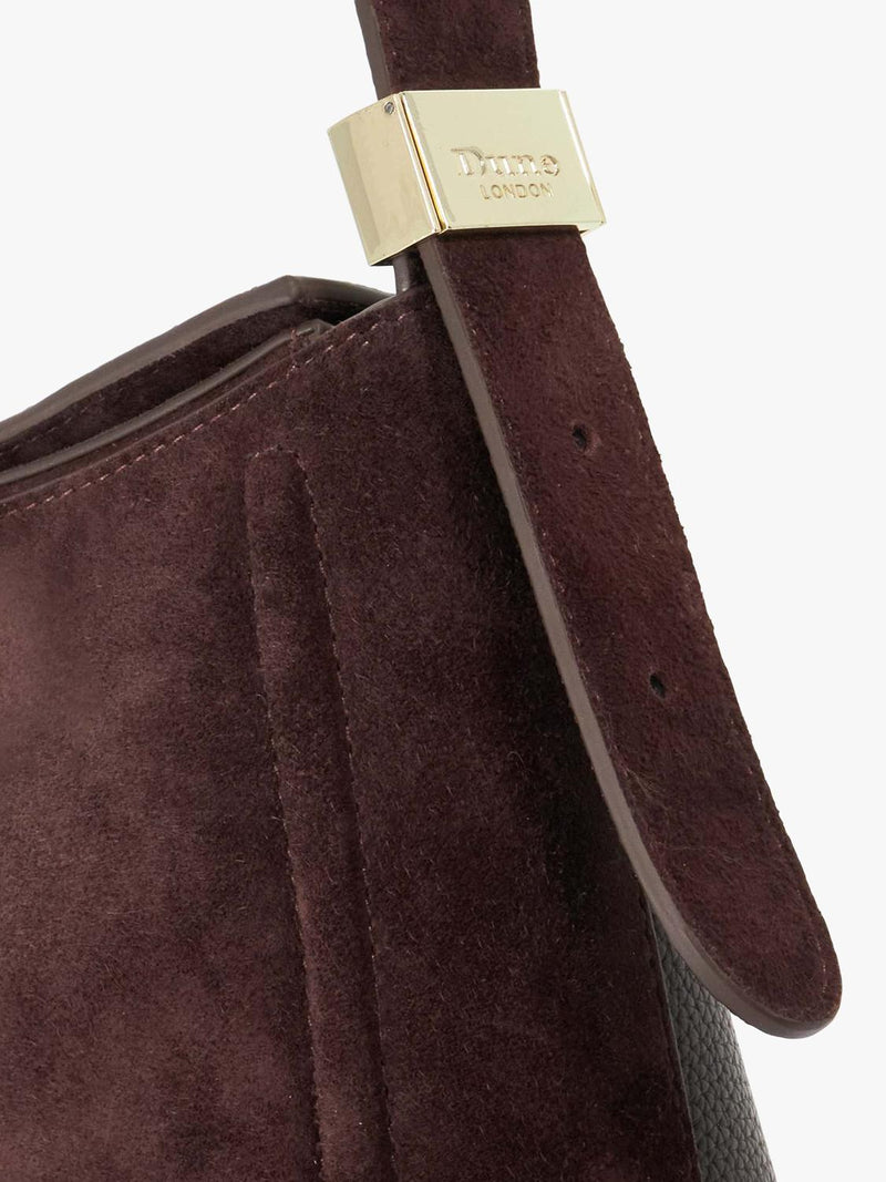 Dune London suede shoulder bag brown (British brand)