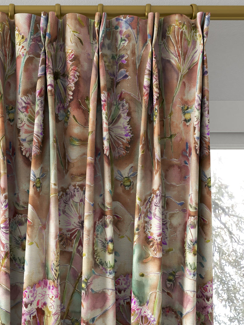 Voyage Langdale floral curtain or blind, Russet (British brand)