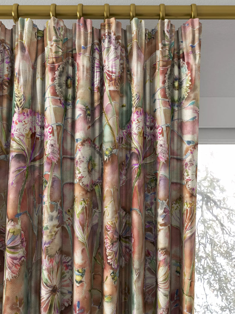 Voyage Langdale floral curtain or blind, Russet (British brand)