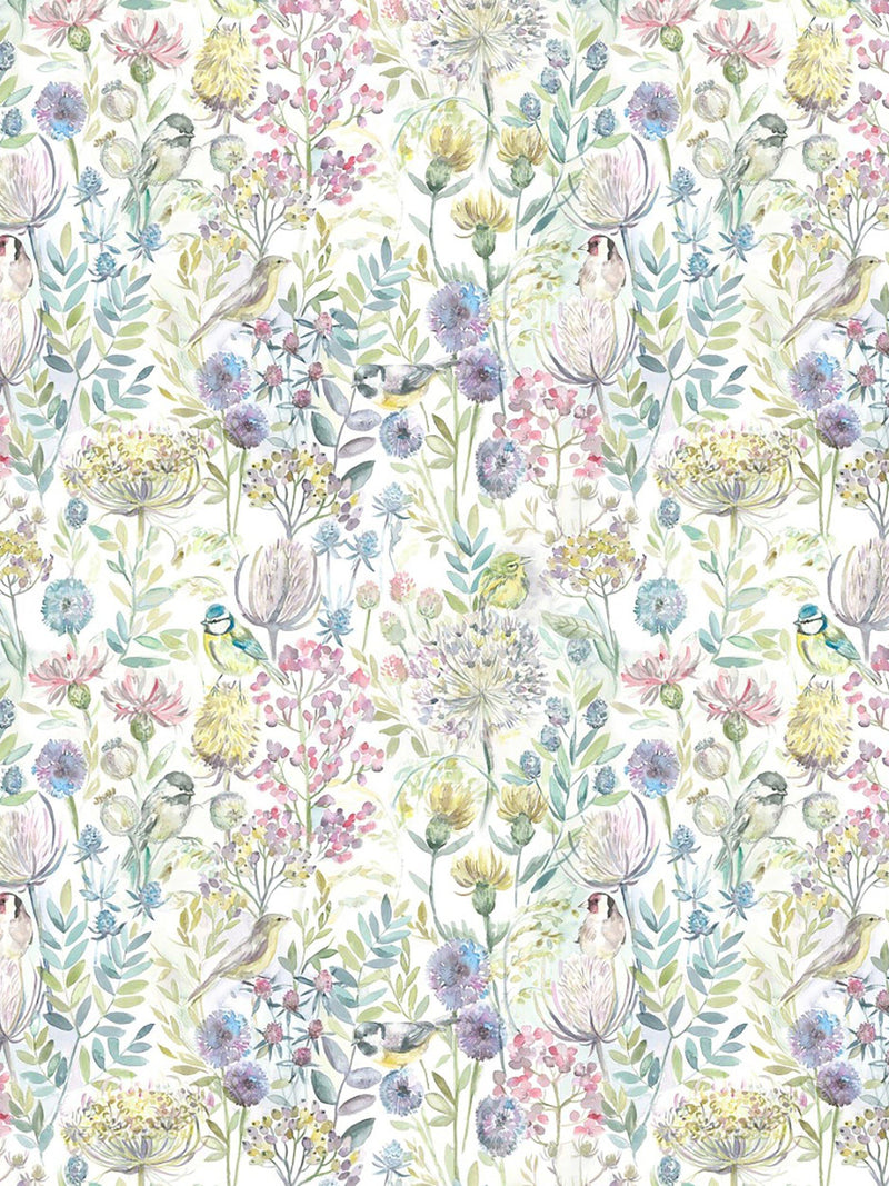 Voyage Morning Chorus furnishing fabric Cream, imported from the UK