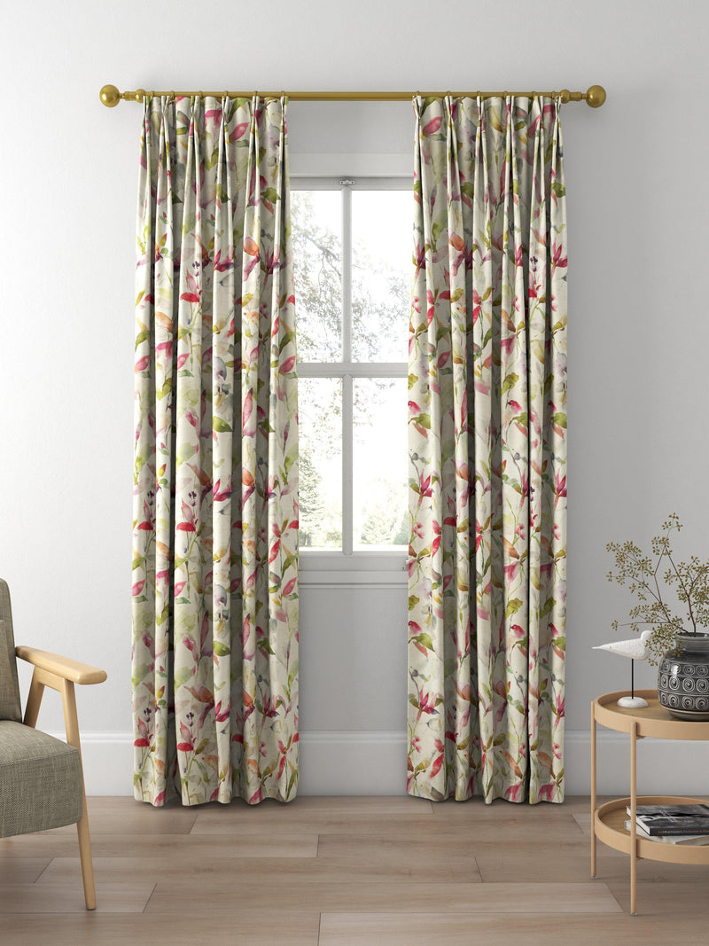 Voyage Naura Poppy Natural curtains made to measure - British product