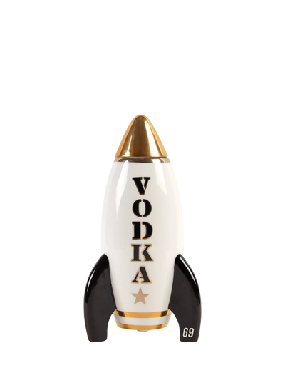 John Lewis Jonathan Adler Space Age Rocket Porcelain Vodka Decanter 834ml Black Gold- Buy online at McGrocer