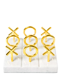 Jonathan Adler tic-tac-toe set marble base brass pieces, imported from the UK