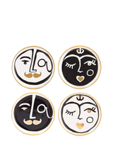 John Lewis Jonathan Adler Marseilles Porcelain Coasters Set of 4 Black Gold 16cm- Buy online at McGrocer