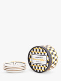 Jonathan Adler porcelain coasters set of 4 black gold, imported from the UK